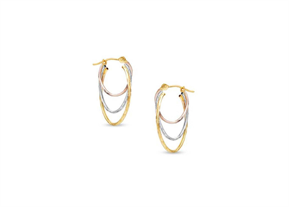 Three Tone Plated | Fashion Earrings